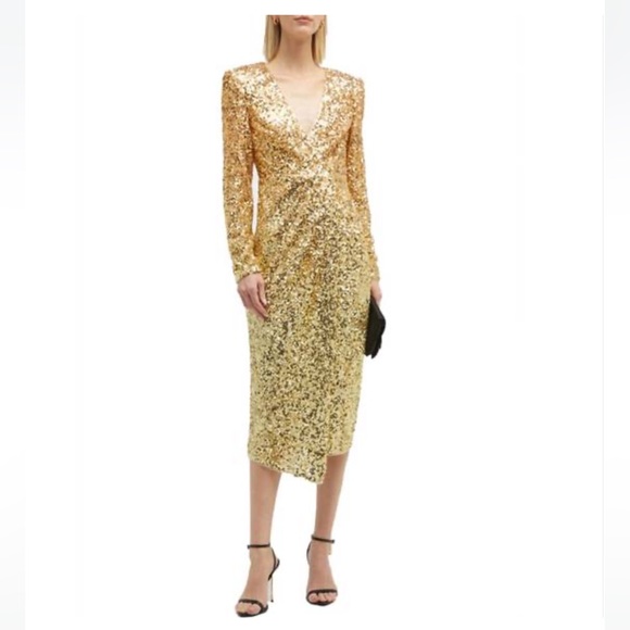 Badgley Mischka gold sequin dress!